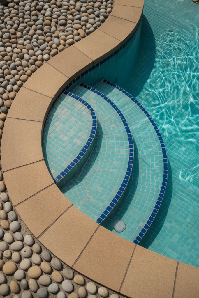 Pebble or Textured Mosaic Tile for Extra Grip and Style
