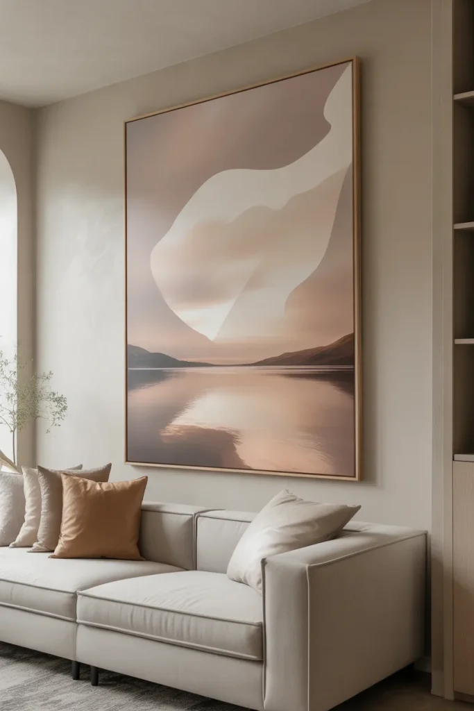 1. Large Wall Art That Creates a Strong Focal Point