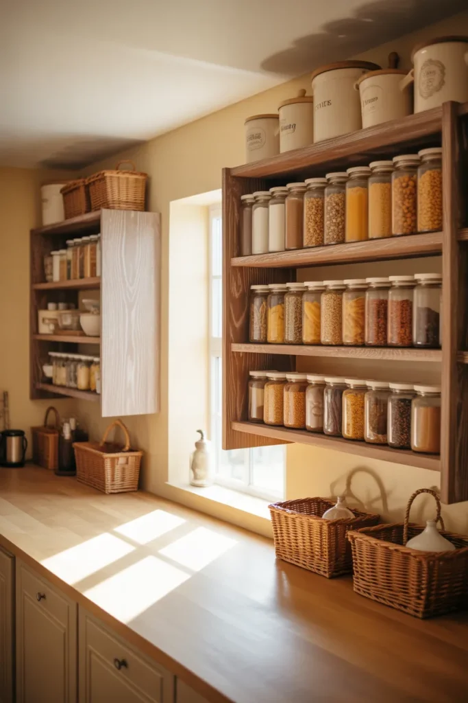1. Open Shelving with a Warm Farmhouse Feel