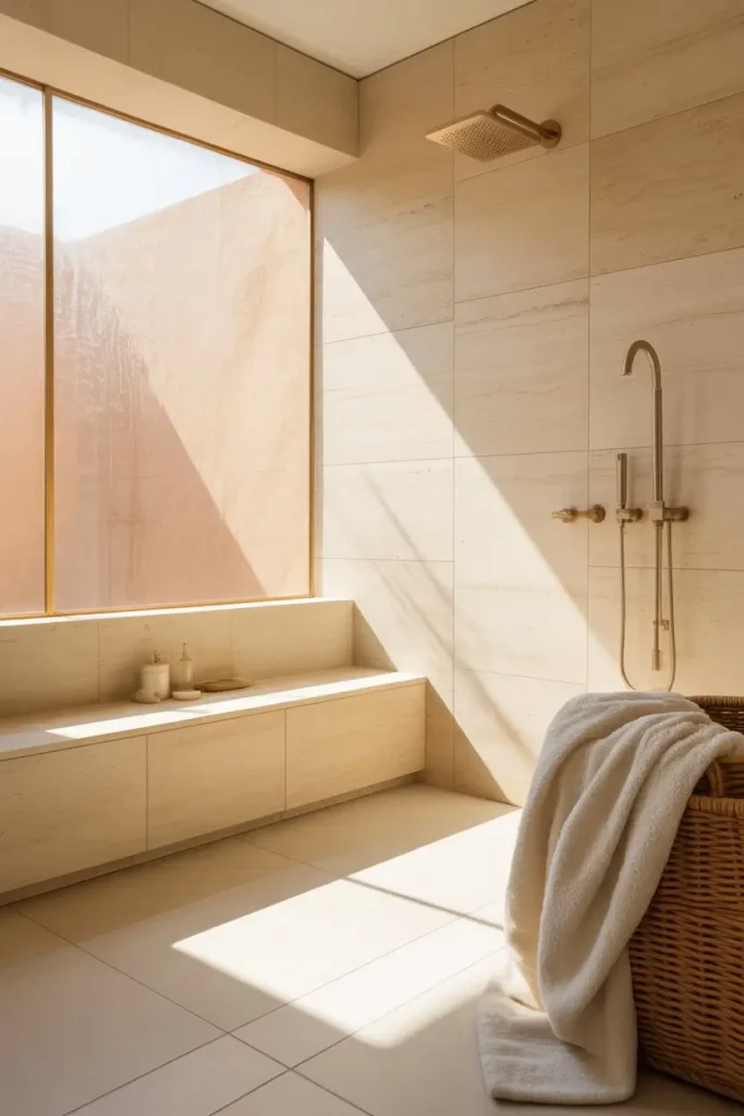 1. Warm Neutral Bathrooms That Feel Soft