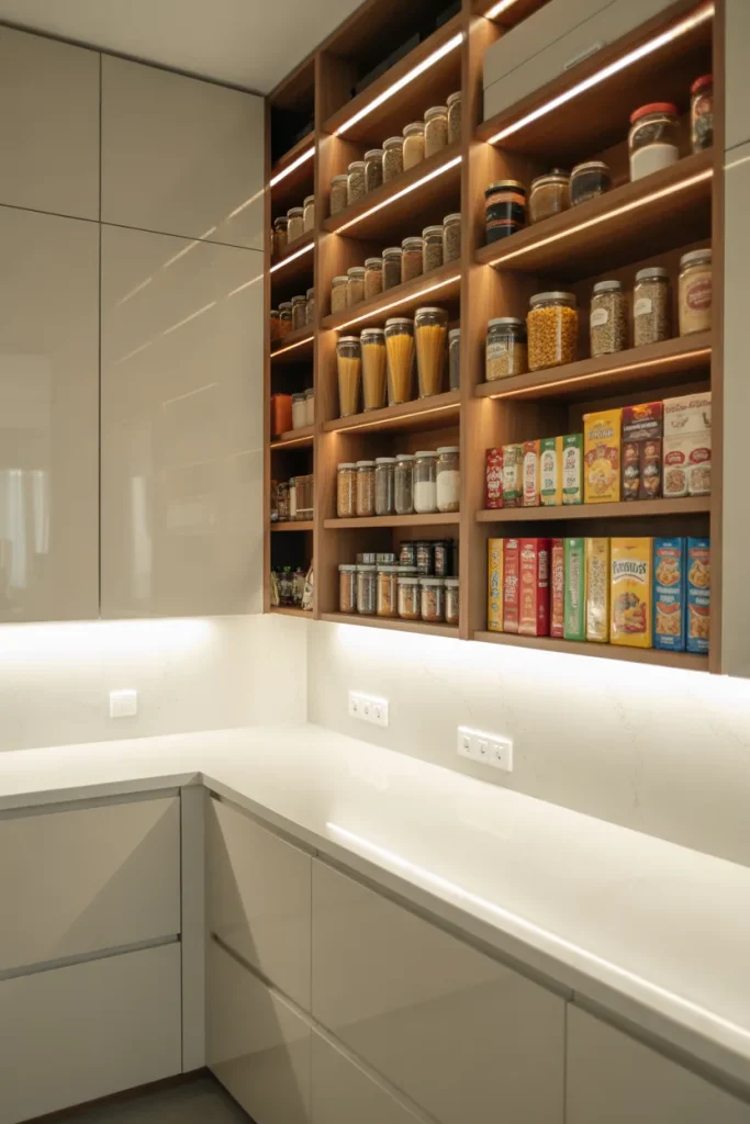 10. Kitchen Pantry Lighting for Better Visibility