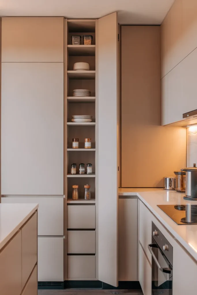 10. Slim Pantry Units for Apartment Kitchens