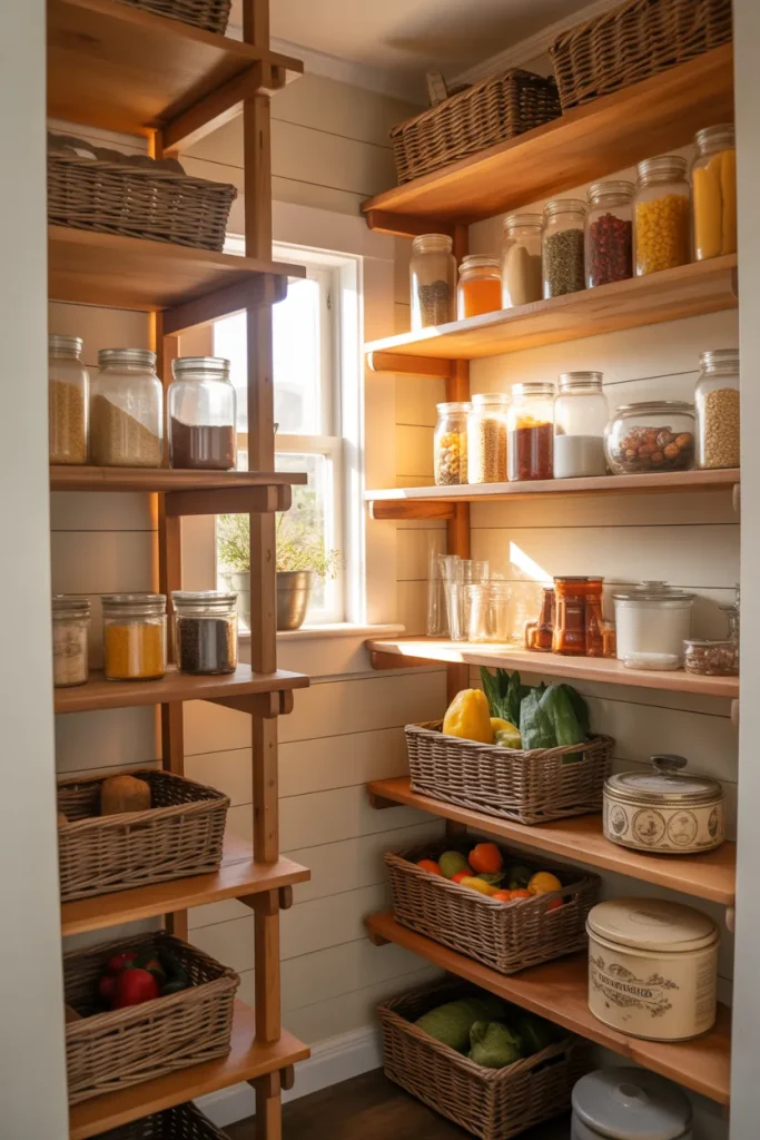 12. Floor-to-Ceiling Storage for Small Farmhouse Pantries