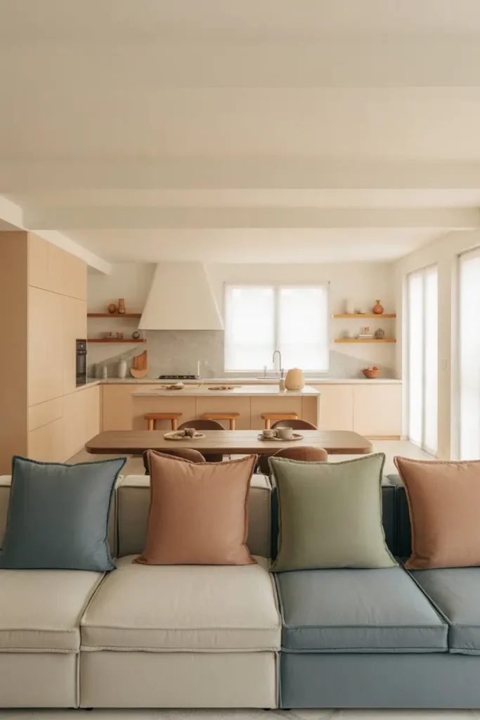 12. Neutral Base with Soft Accent Colors