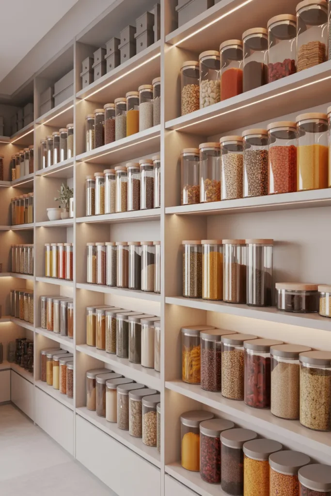 12. Pantry Organization Using Clear Containers
