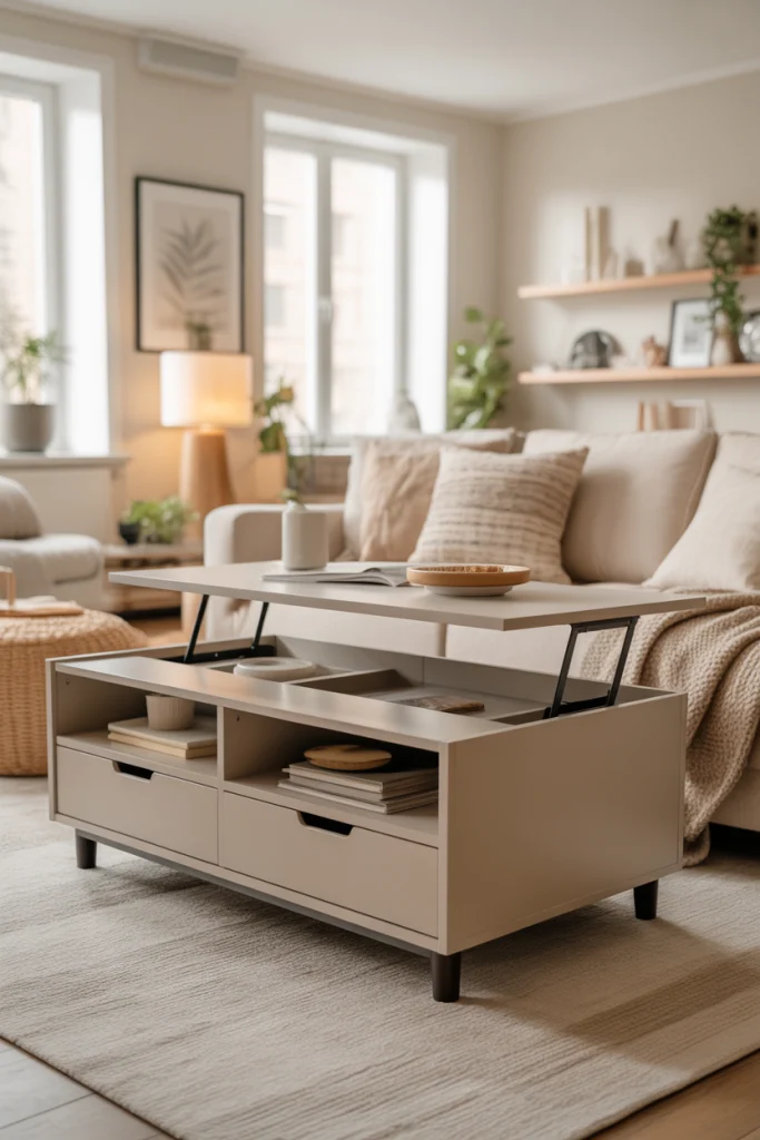 13. Choose Coffee Tables That Offer Extra Storage