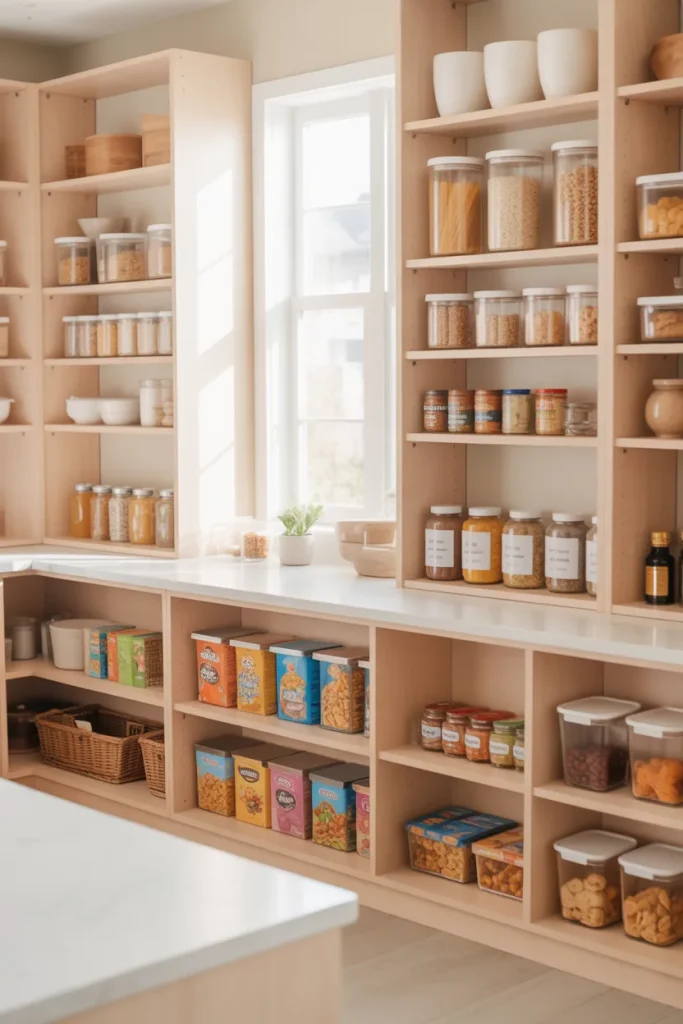 13. Family-Friendly Kitchen Pantry Layouts