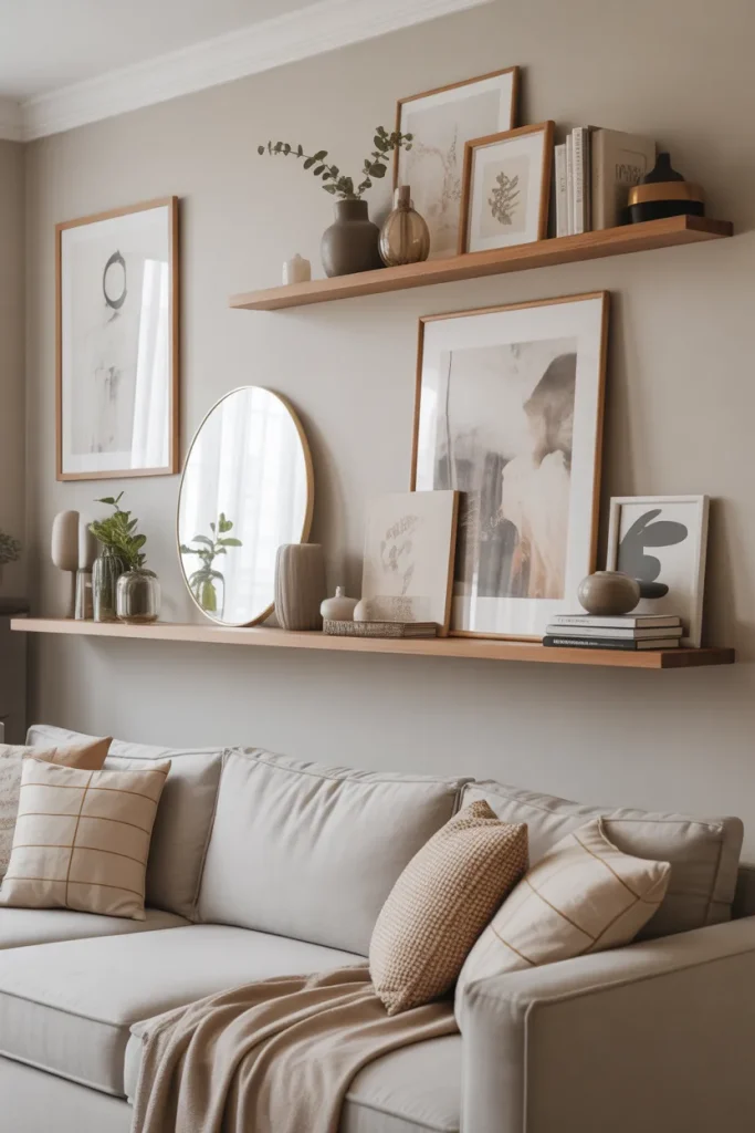 13. Layered Wall Decor for Depth