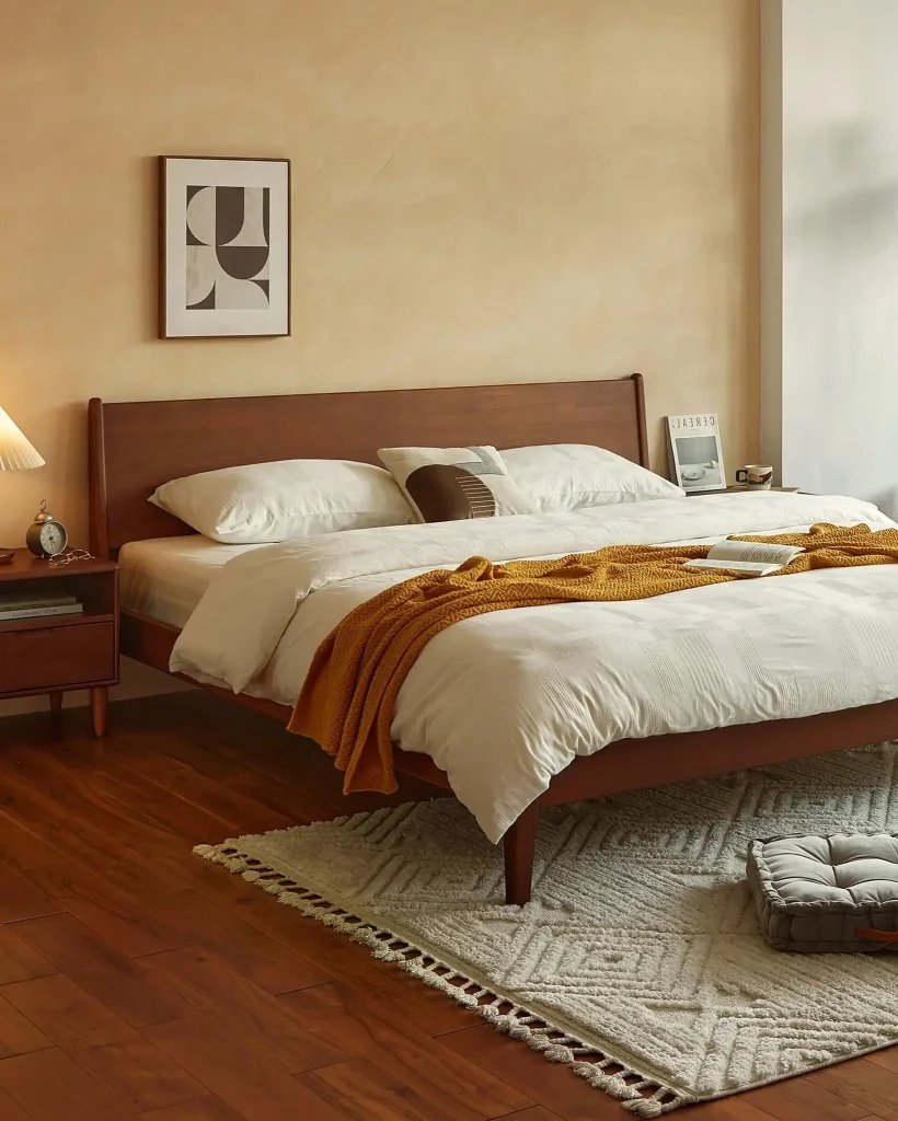 13. Natural Wood Beds with Visible Grain