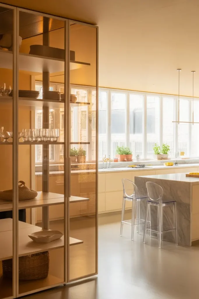 14. Glass or Transparent Materials Lighten the Room