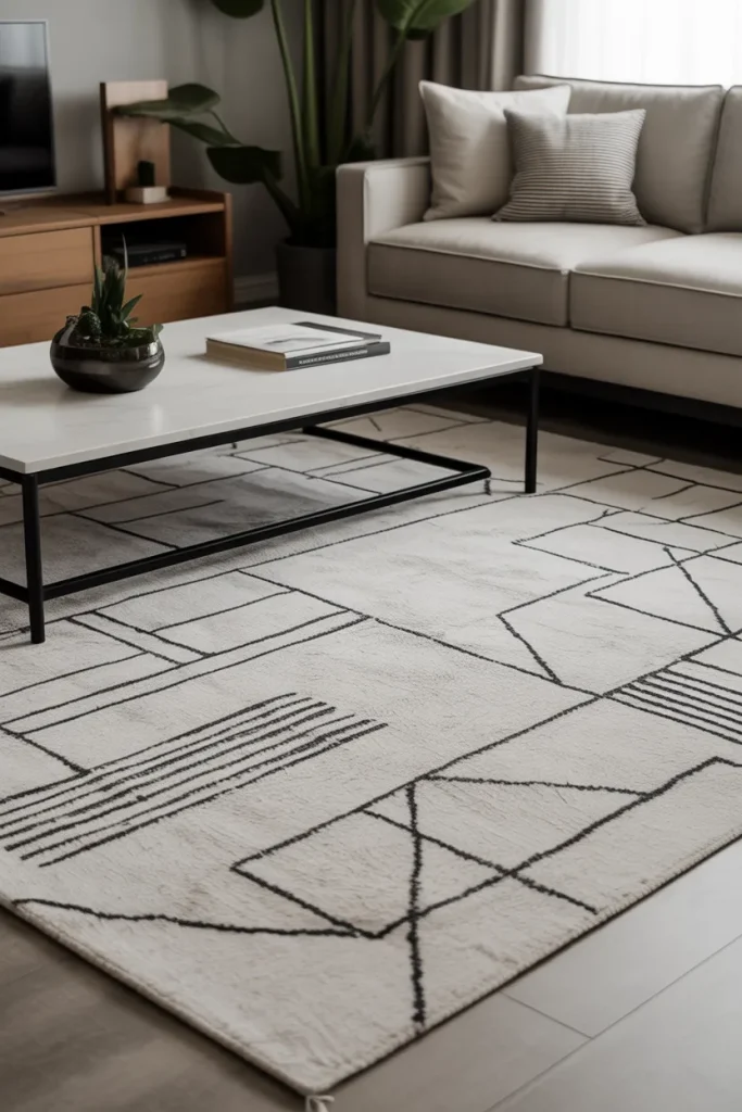 14. Monochrome Rugs for Clean Interiors