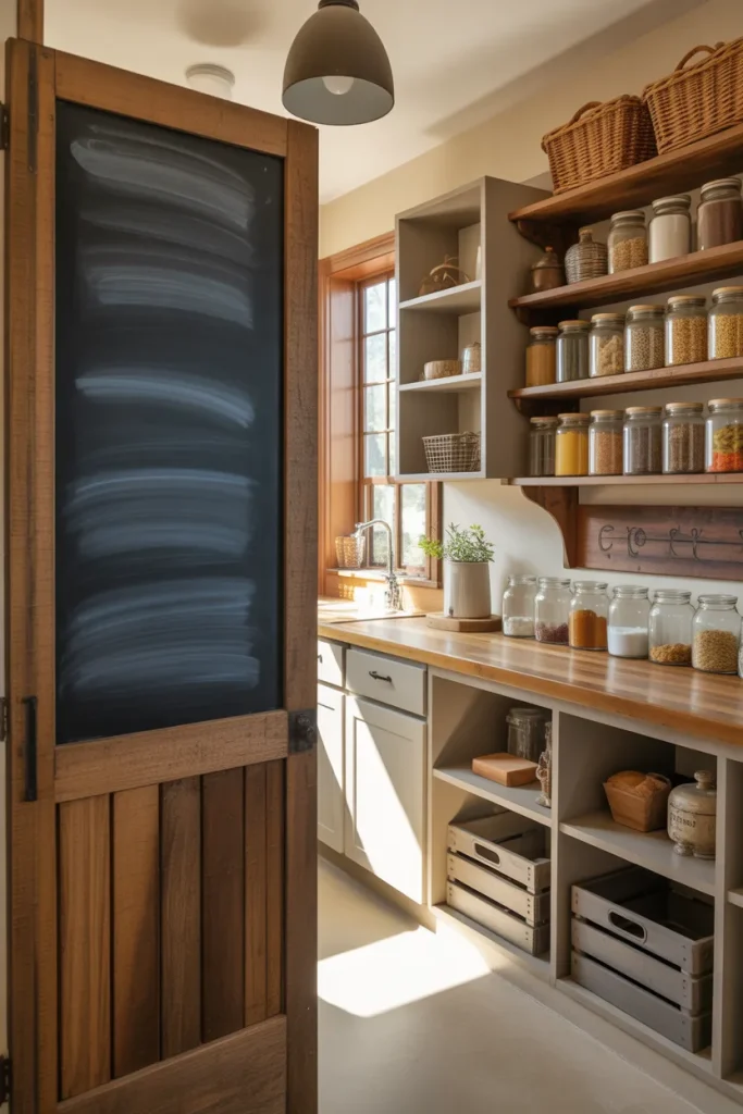 15. Chalkboard Pantry Door for Notes and Lists