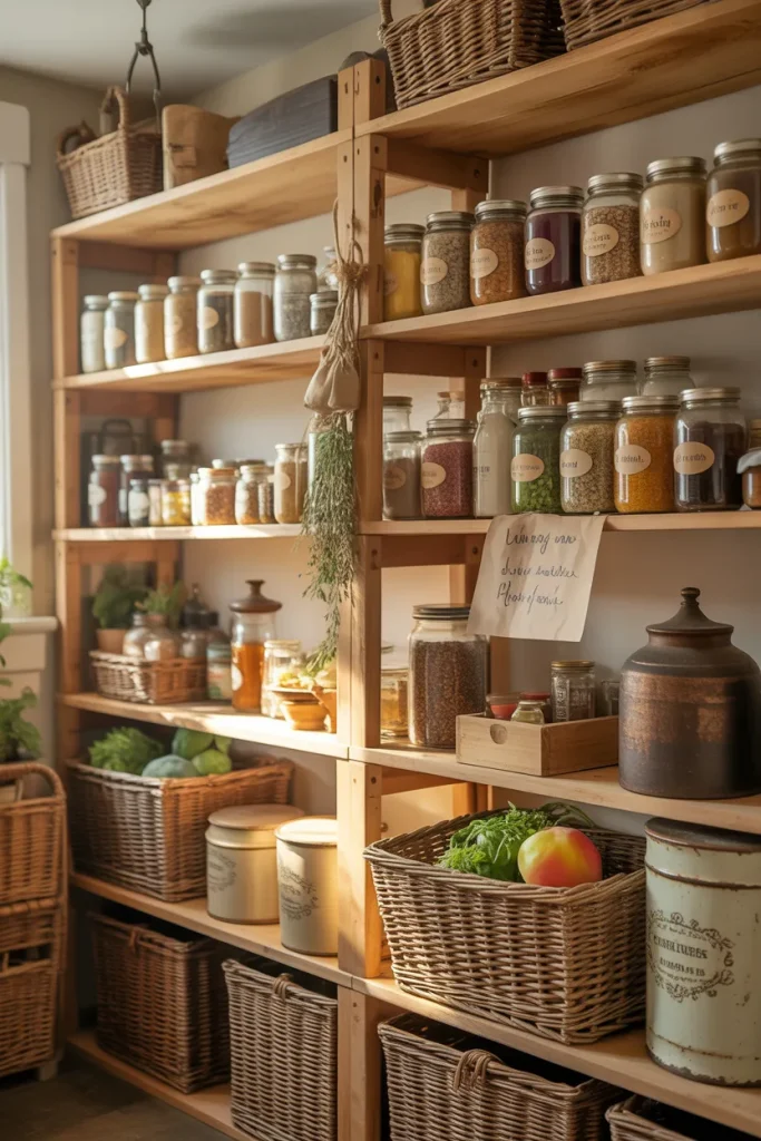 15. Cozy Farmhouse Pantry with Personal Touches