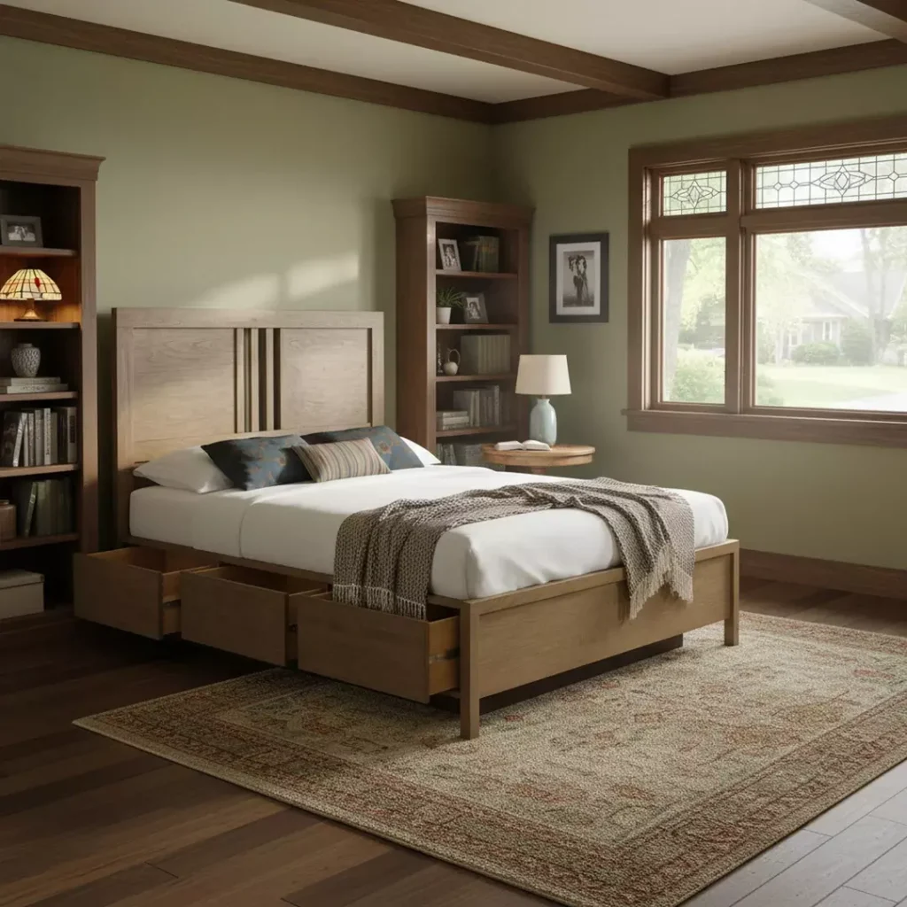 15. Minimalist Beds with Hidden Storage and Clean Finishes
