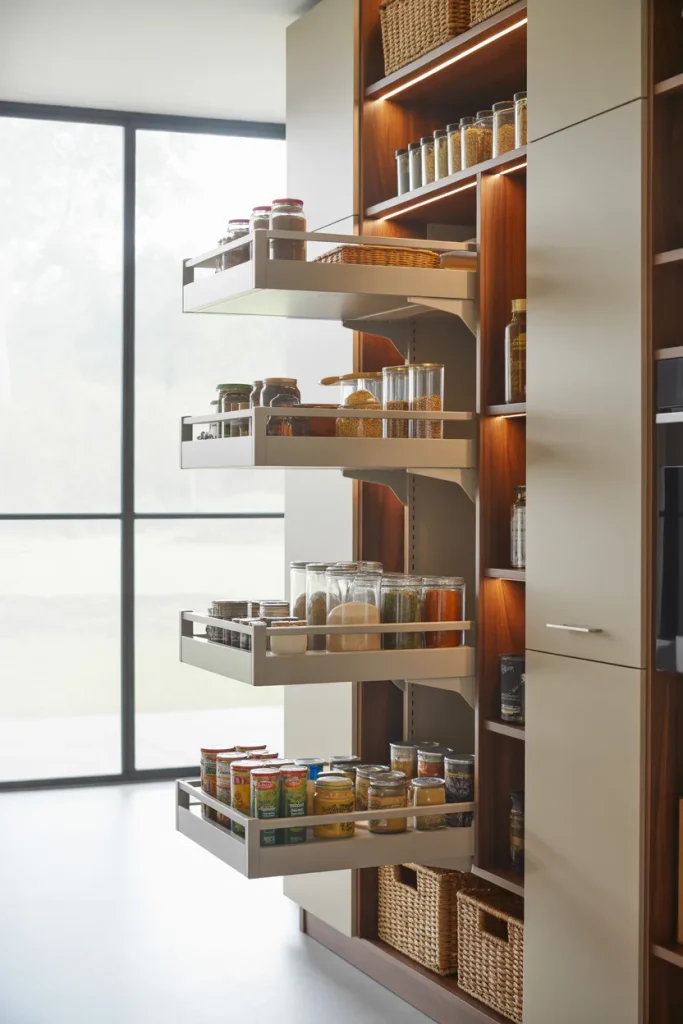 15. Pull-Down Pantry Systems for High Shelves