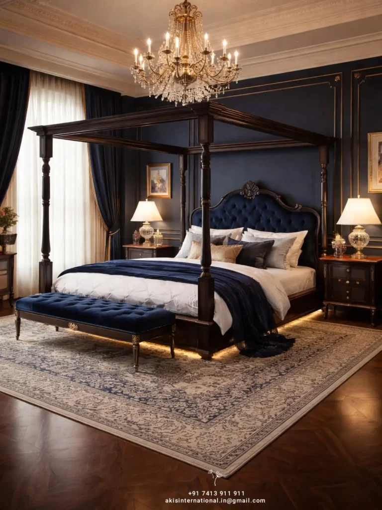 15. Wooden Canopy Bed for Modern Luxury