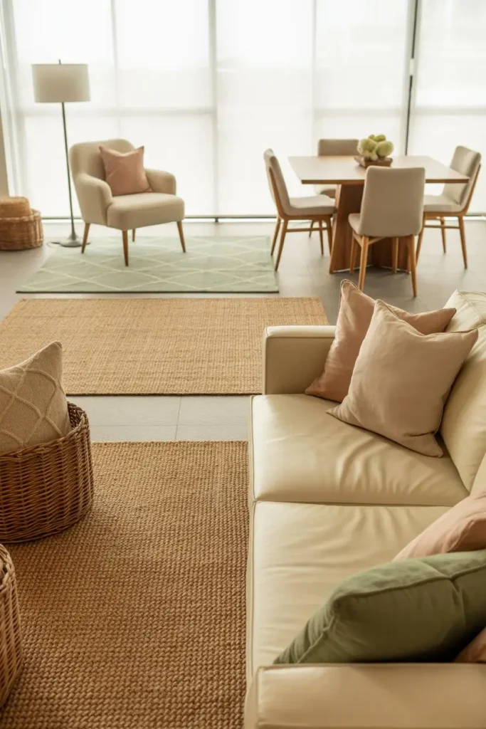 16. Use Rugs to Define Areas and Add Softness