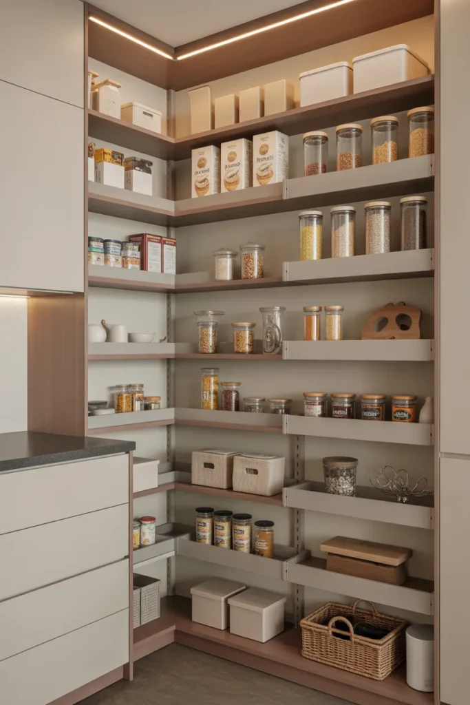 2. Adjustable Shelving for Custom Pantry Layout
