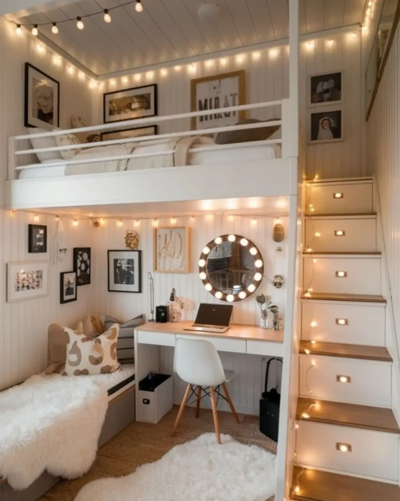 2. Built-In Desk Loft Beds for Modern Study Spaces