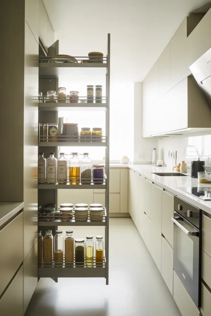 2. Pull-Out Food Pantry Units for Easy Access