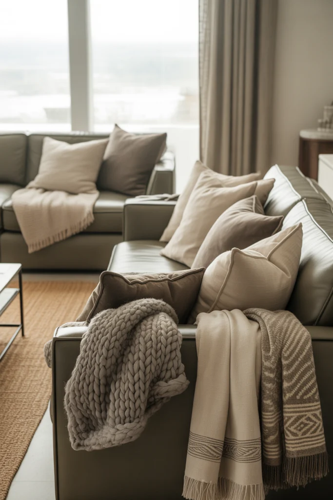 3. Cozy Textiles That Make Gray Feel Soft