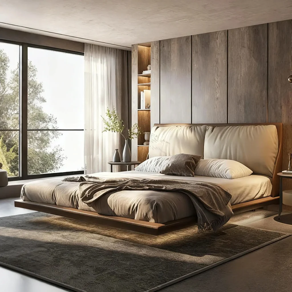 3. Floating Bed Frames for a Contemporary Edge