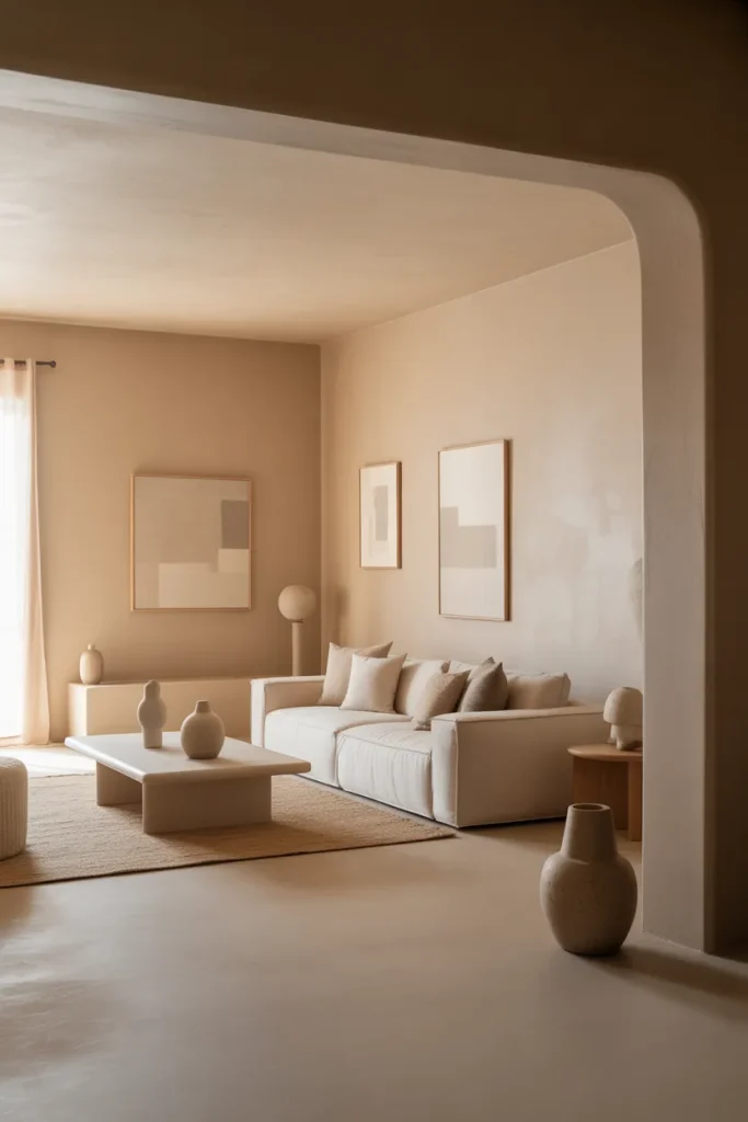 3. Neutral Wall Decor for a Calm Living Room
