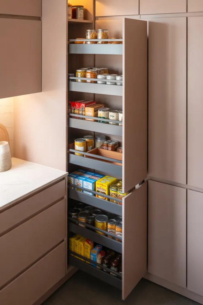 3. Pull-Out Pantry Drawers for Easy Access
