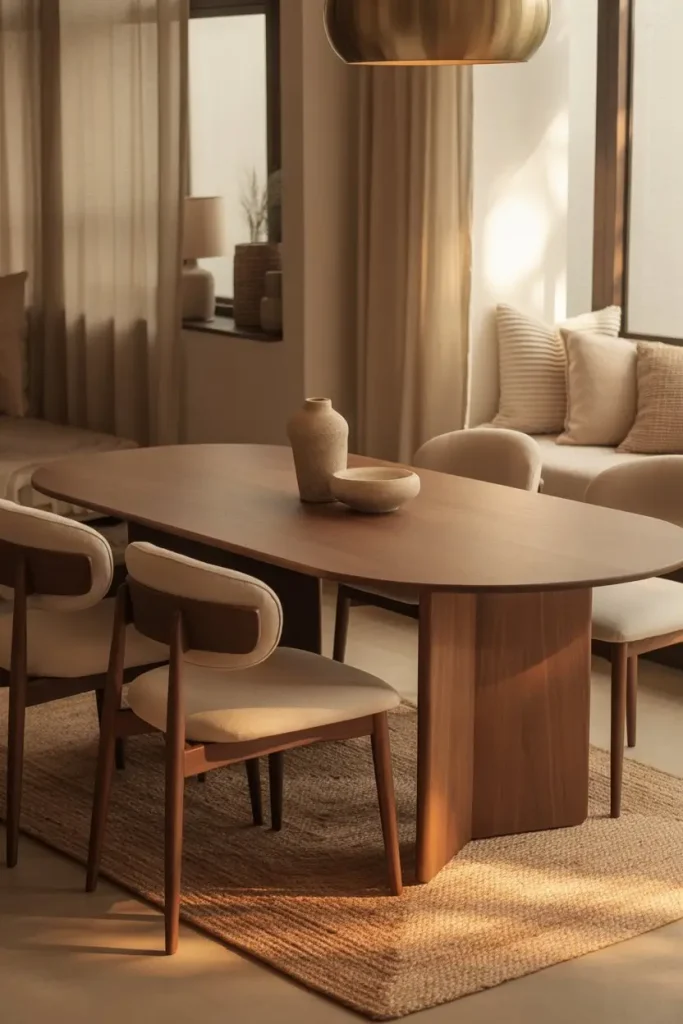 3. Rounded Tables for Softer, Cozier Spaces