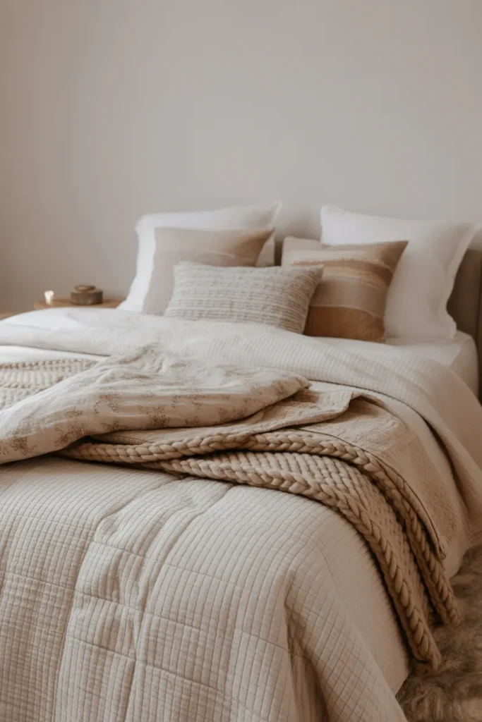 4. Layered Bedding for Depth and Warmth