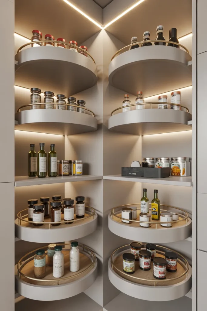 4. Lazy Susans for Corner and Deep Shelves