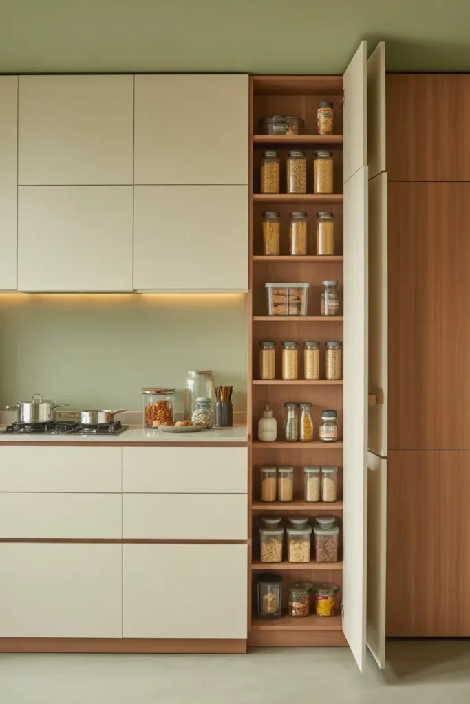 4. Pantry Storage Hidden Inside Kitchen Cabinets