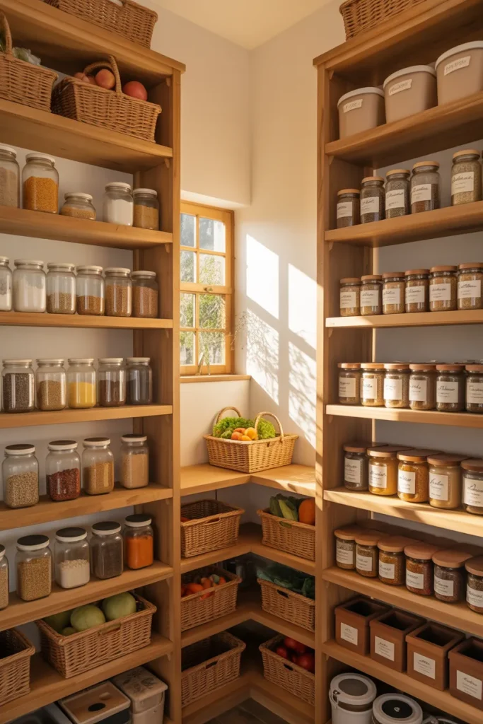 4. Walk-In Farmhouse Pantry with Natural Light