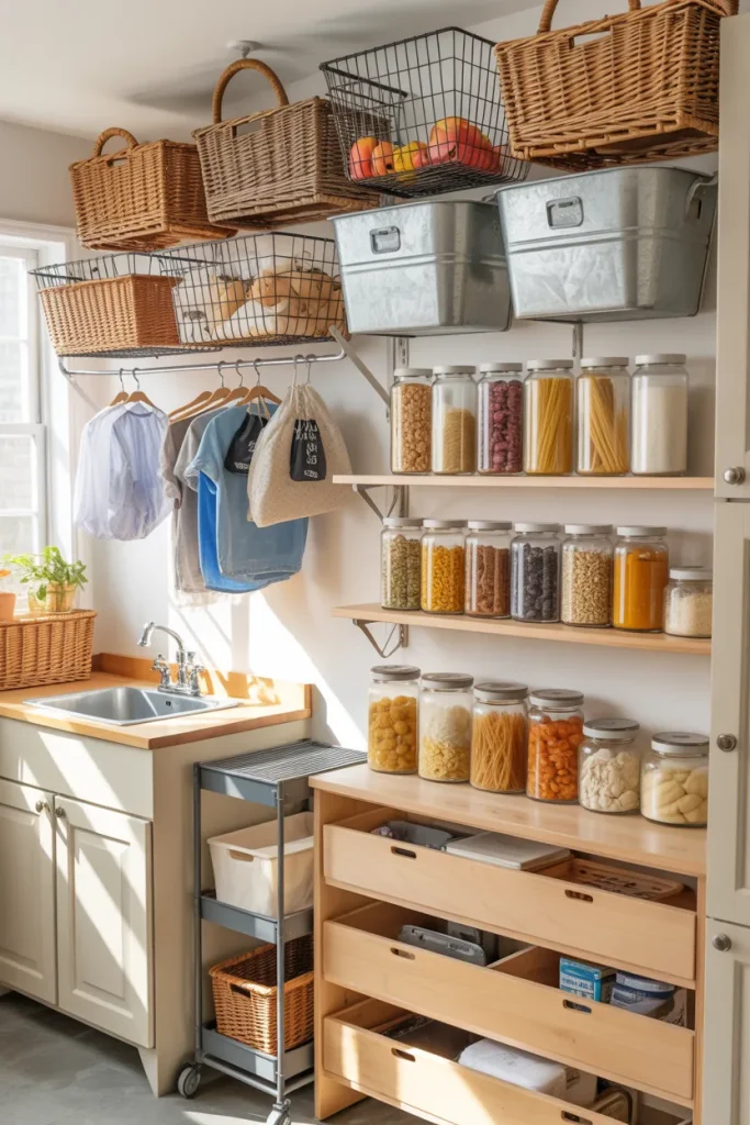 4. Wall-Mounted Baskets for Quick Access