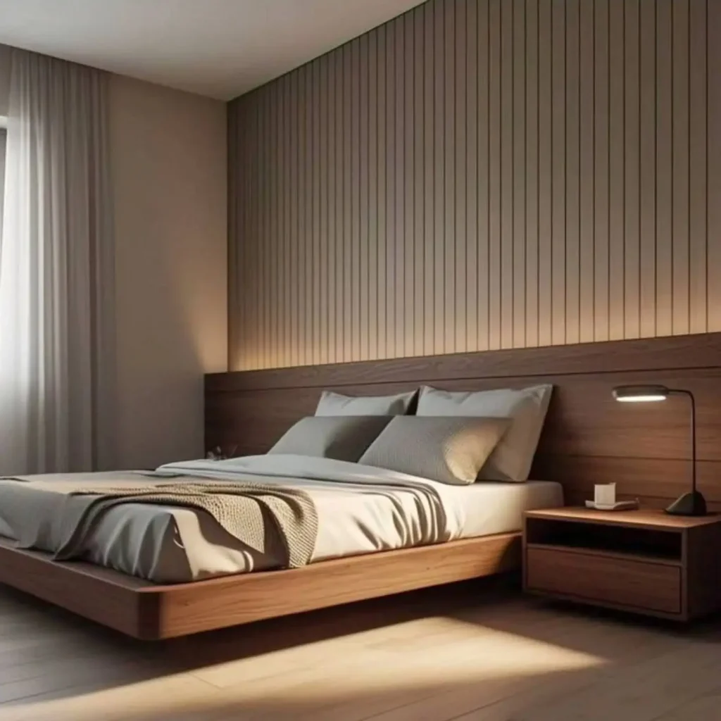 5. Floating Wooden Bed Design