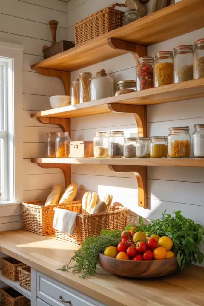 6. Butcher Block Shelves and Counters