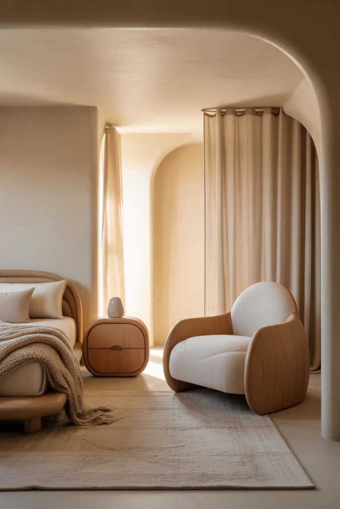 6. Rounded Furniture Shapes That Feel Gentle