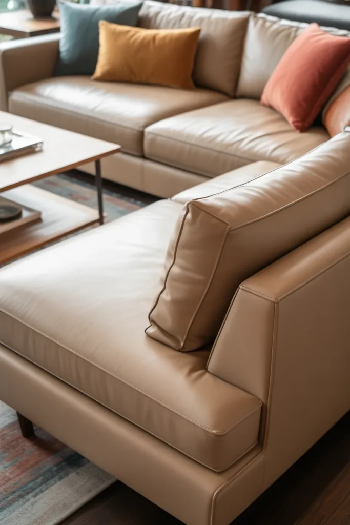 6. Sofas with Wooden Accents