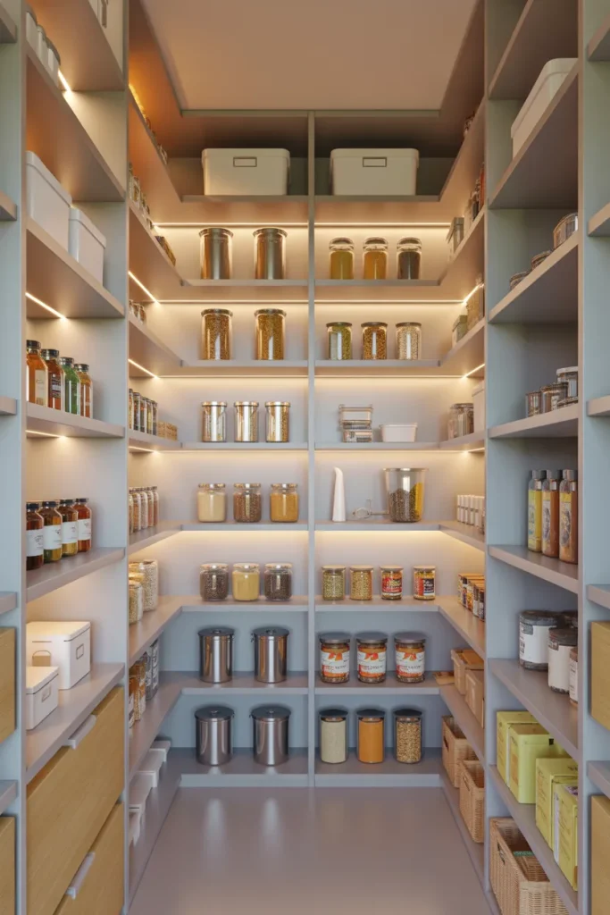6. Walk-In Style Pantry for Small Layouts