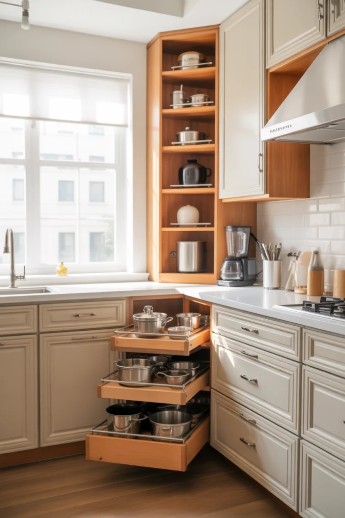 8. Clever Corner Storage Uses Every Inch