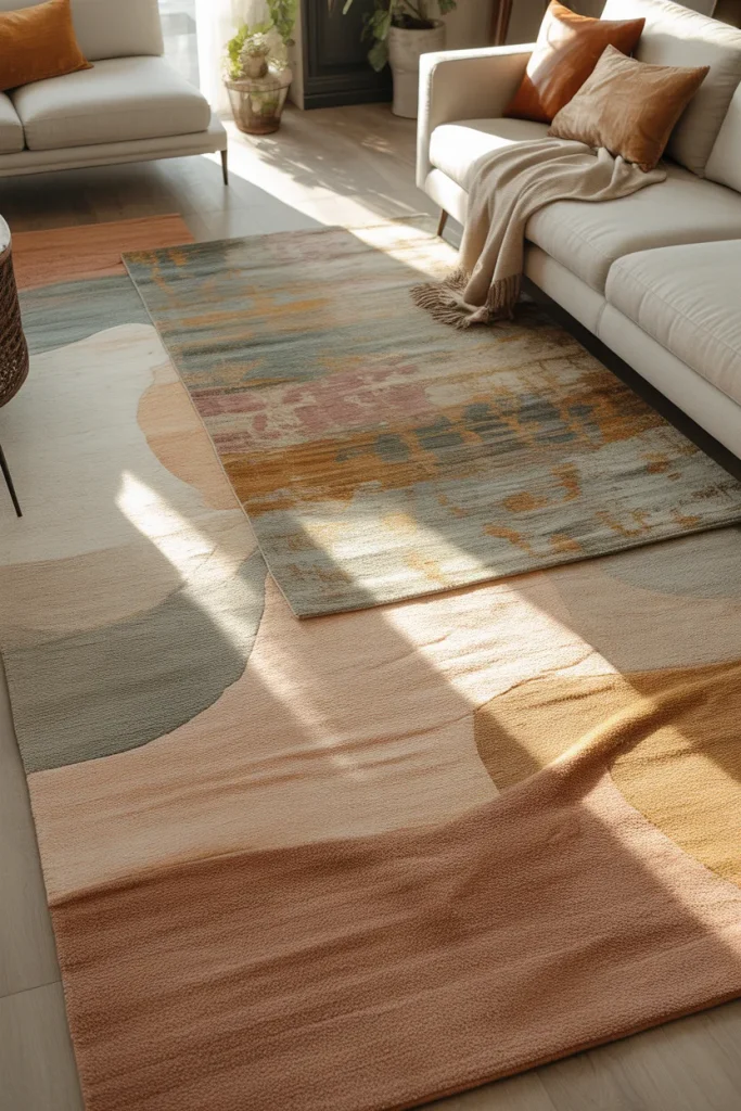 8. Layered Rugs for Depth and Style