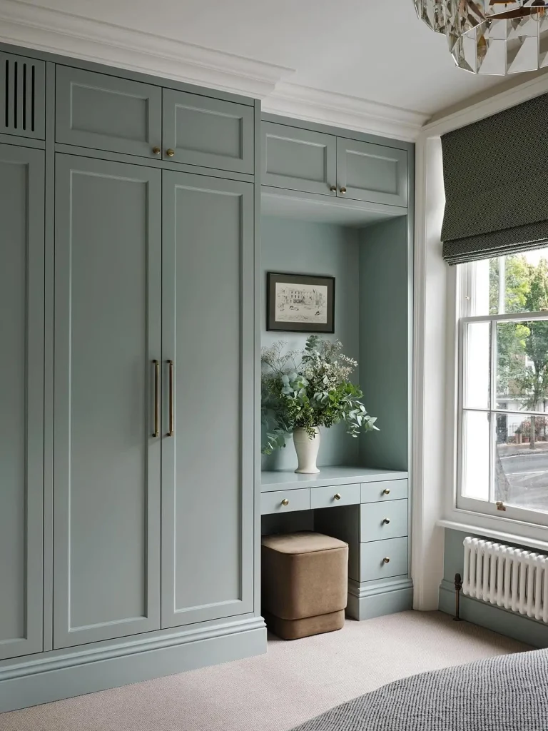 9. Bedroom Layout with Built-In Storage Walls
