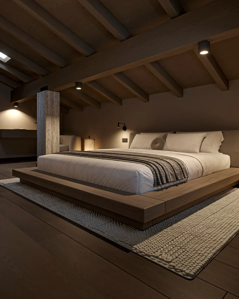 9. Warm Loft Beds Designed for Adult Bedrooms