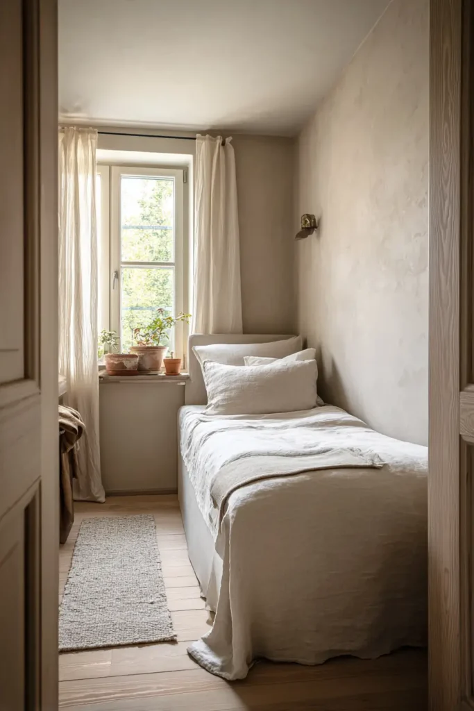 Bedroom Layout with Bed in the Corner