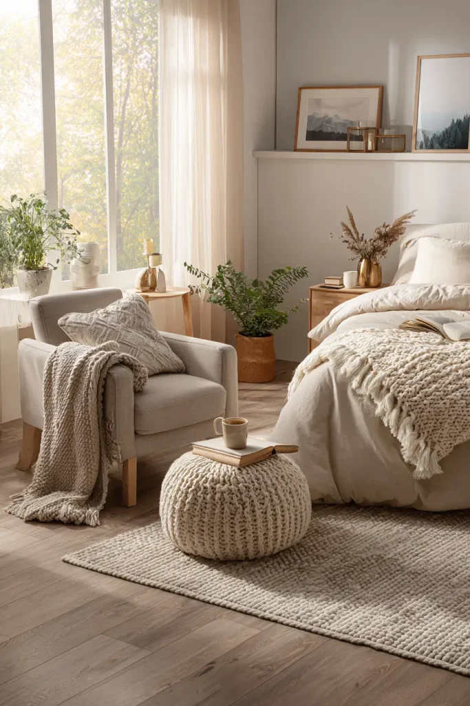 Bedroom Layout with a Cozy Seating Area