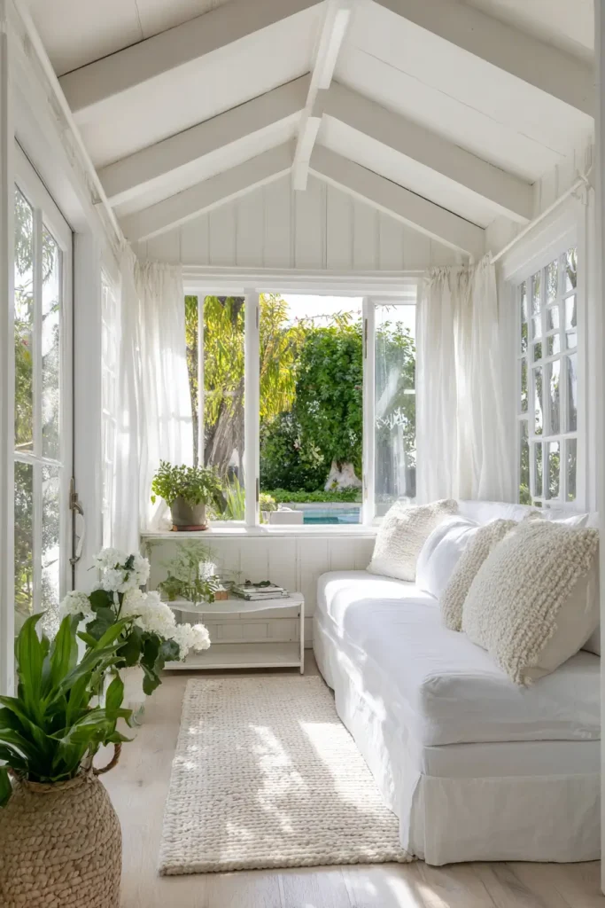 Bright White Sunroom Look