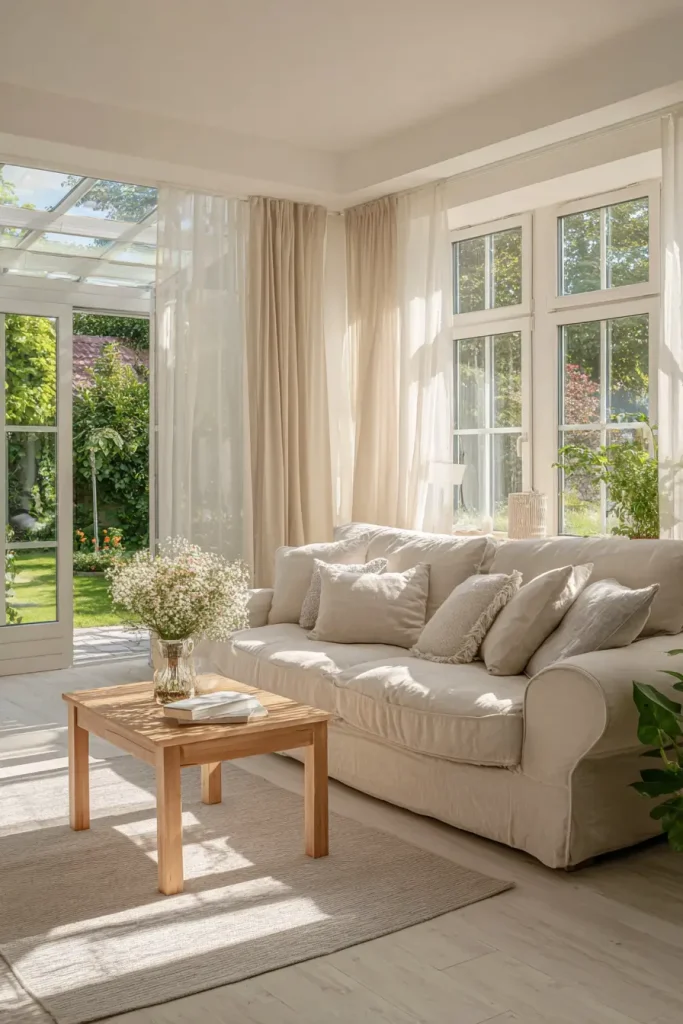 Cozy Neutral Sunroom for Calm Living
