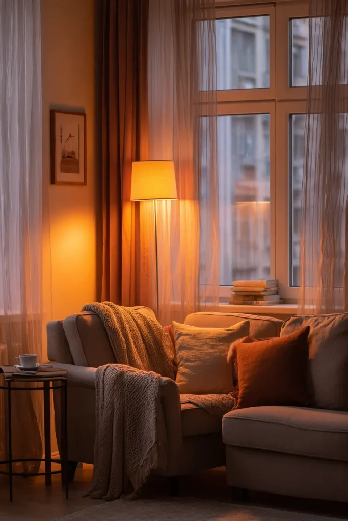 Floor Lamps Paired with Cozy Seating Areas