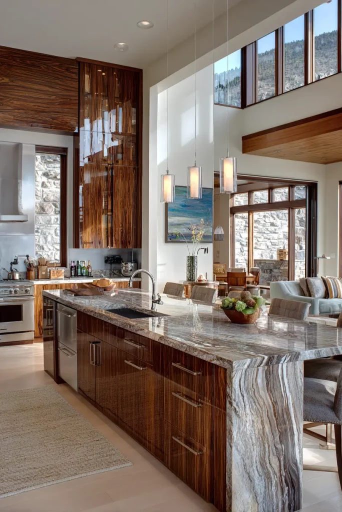 High-End Kitchens with Rich Wood Accents