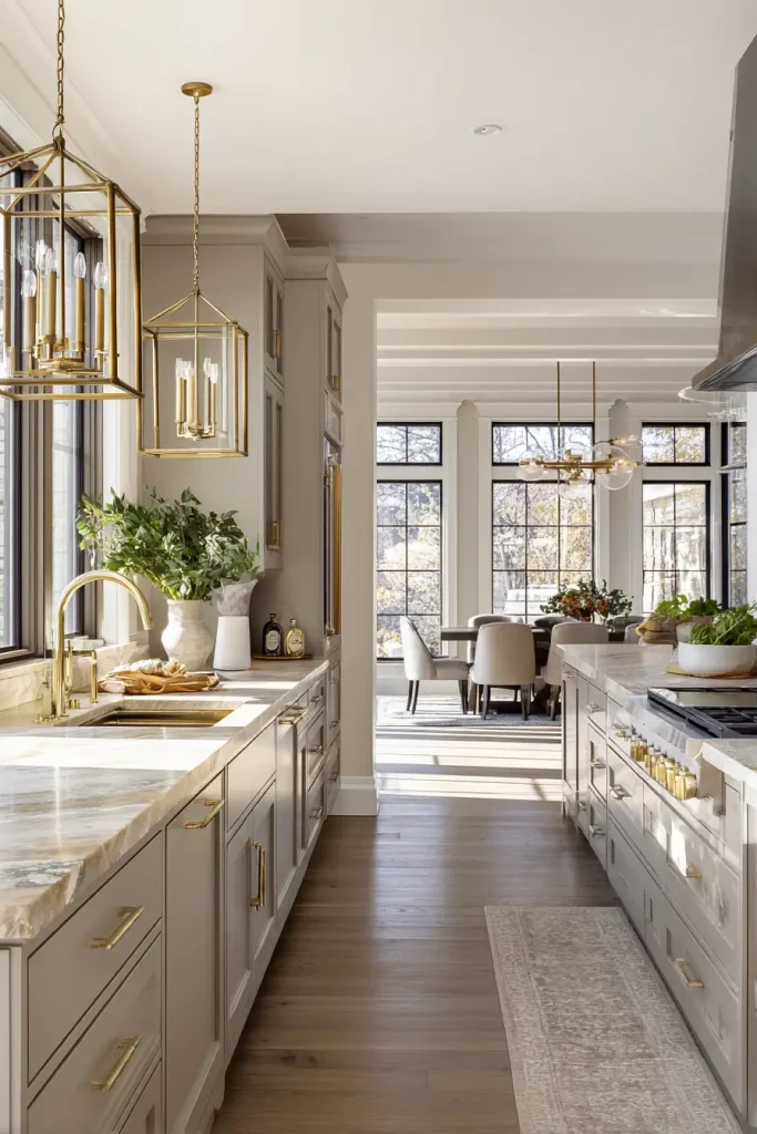 High-End Kitchens with Warm Metal Accents